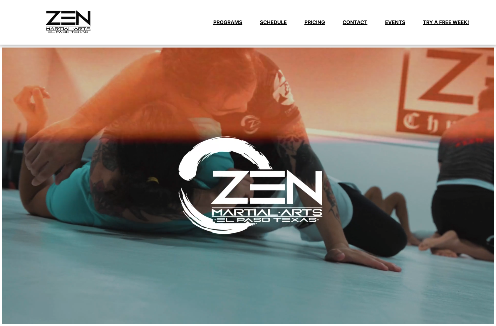 Zen Martial Arts website preview